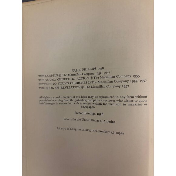 The New Testament In Modern English By J.B. Phillips 1958 Hardcover 2nd Printing - Picture 3 of 11